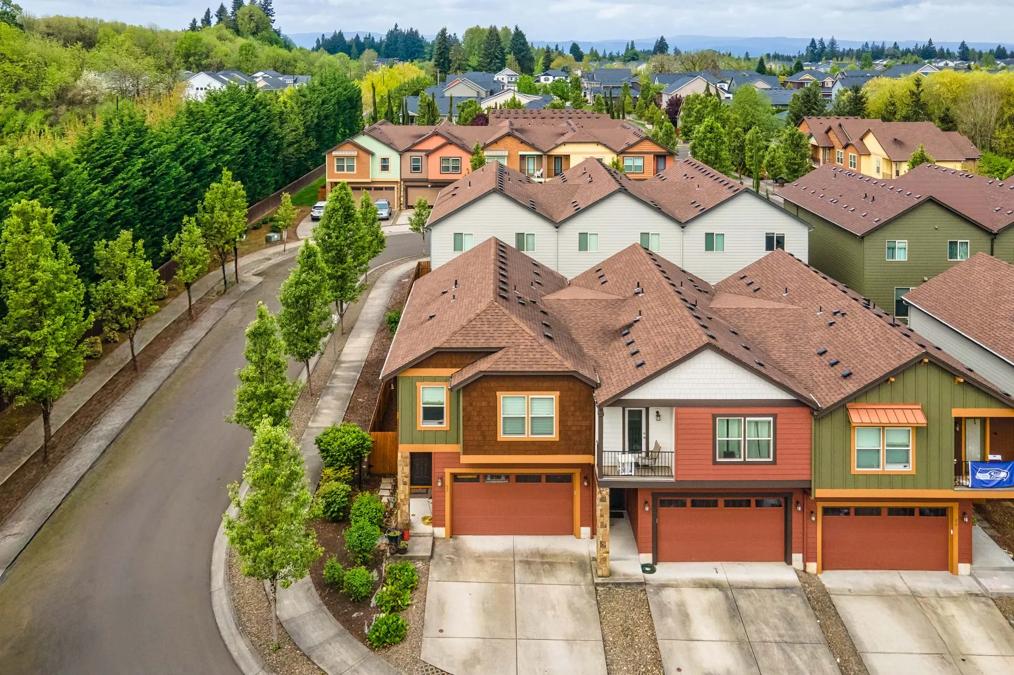 Aerial showing Pioneer Canyon neighborhood